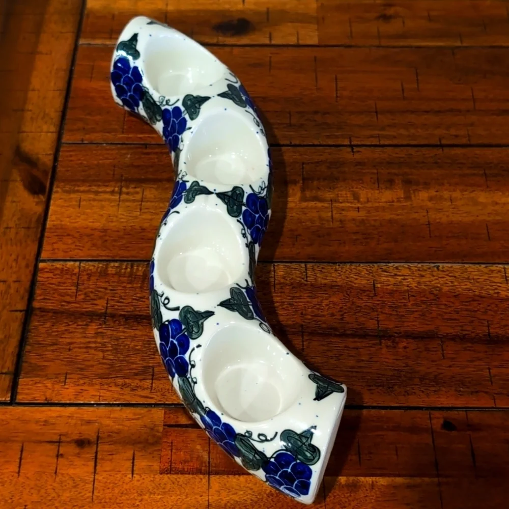 Andy Unikat Polish Pottery Advent Candle Centerpiece - Hand Made Hand Painted